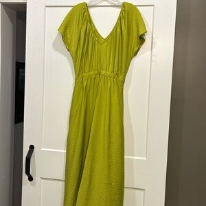 On 34th Chartruese Flutter Dress with Pockets